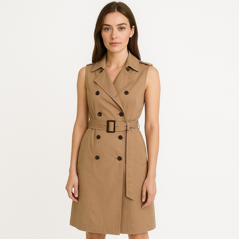 White House Black Market Tan Midi Dress